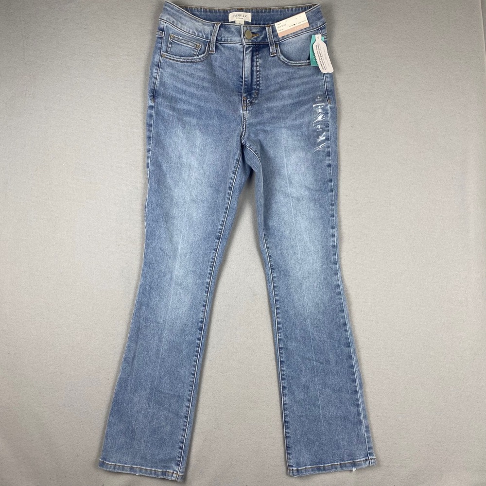 Maurices Everflex Slim Boot Jeans Womens 4 Short High Rise Super Stretch Blue